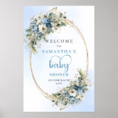 Baby-Shower-Willkommensposter Elegantes Skript & G Poster (Vorne)