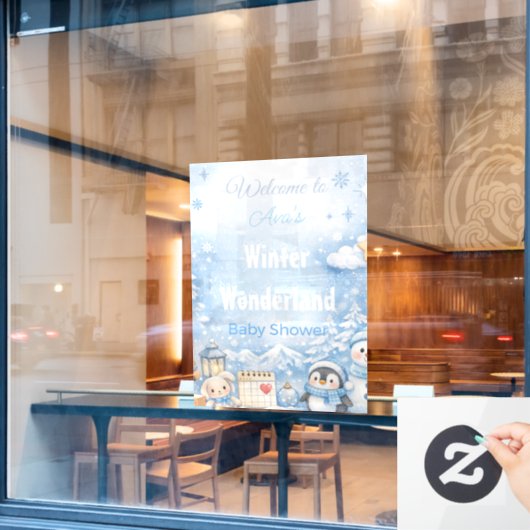 Baby-Shower-Willkommensschild | Süße Tiere aus dem Fensteraufkleber (Café-Fenster)