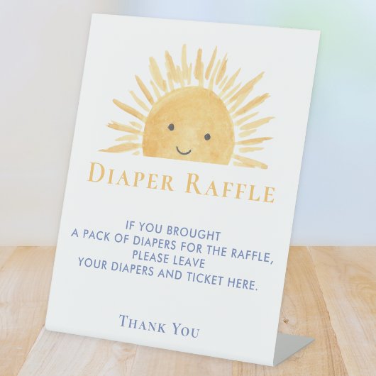 Baby Shower Windel-Raffel Sockelschild