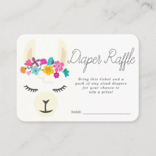 Baby-Shower-Windel-Raffel-Ticket   Lama Begleitkarte