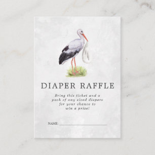 Baby-Shower-Windel-Raffel-Ticket Storch-Lieferun Begleitkarte