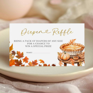 Baby Shower Windel-Raffle Fall Cutie Pie Begleitkarte