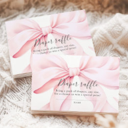 Baby-Shower-Windel-Raffle mit rosa Schleife Begleitkarte