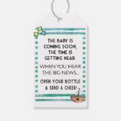 Baby Shower Wine Tag Geschenkanhänger (Vorderseite)