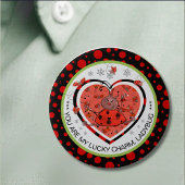 Baby Shower Winner Lucky Charm Ladybug Button