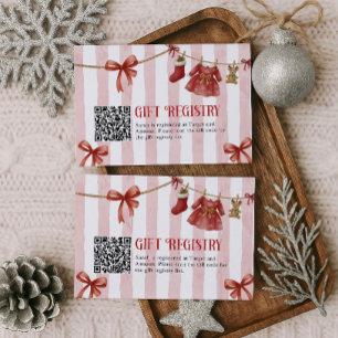 Baby-Shower-Winter-Geschenk-QR-Code-Registry-Karte Begleitkarte