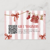 Baby Shower Winter Gift QR Code Registry Card Begleitkarte (Vorderseite)