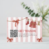 Baby Shower Winter Gift QR Code Registry Card Begleitkarte (Stehend Vorderseite)