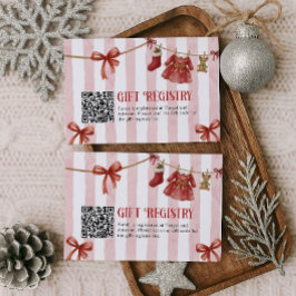 Baby Shower Winter Gift QR Code Registry Card Begleitkarte