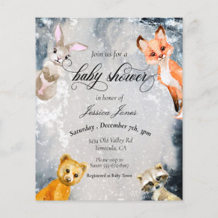 Baby Shower Winter Woodland Animals Feiertags-Einl