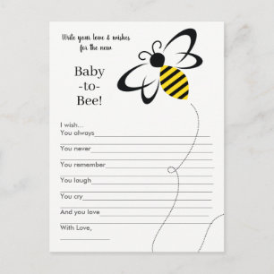Baby Shower Wish Game for Baby-to-Bee Einladungspostkarte