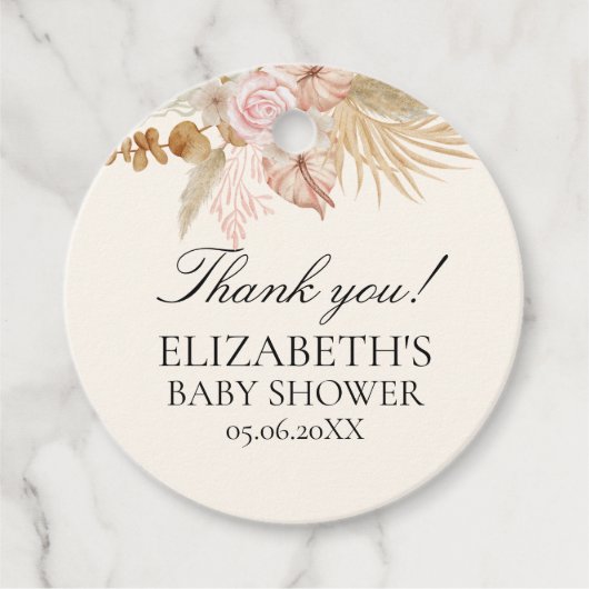 Baby Shower with Boho Rainbow Theme Geschenkanhänger (Vorderseite)