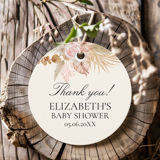 Baby Shower with Boho Rainbow Theme Geschenkanhänger