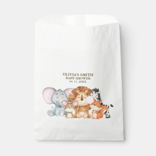 Baby Shower with Jungle Animals Theme Geschenktütchen (Vorderseite)
