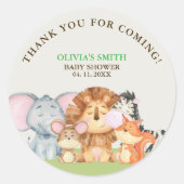 Baby shower with jungle animals theme runder aufkleber (Vorderseite)