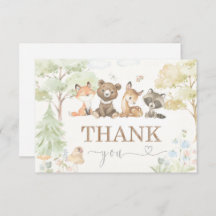Baby Shower Woodland Animals Vielen Dank