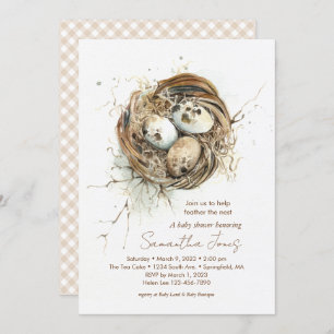 Baby Shower Woodland Bird Nest Einladung
