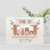 Baby Shower Woodland Tiere Danke Karte (Stehend Vorderseite)