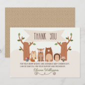Baby Shower Woodland Tiere Danke Karte (Vorne/Hinten)