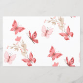 Baby Shower Word Scramble Game Pink Butterfly (Rückseite)