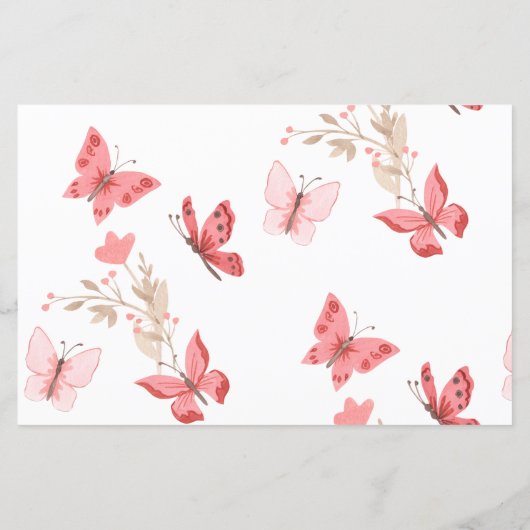 Baby Shower Word Scramble Game Pink Butterfly (Rückseite)