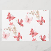 Baby Shower Word Scramble Game Pink Butterfly Flyer (Hinten)