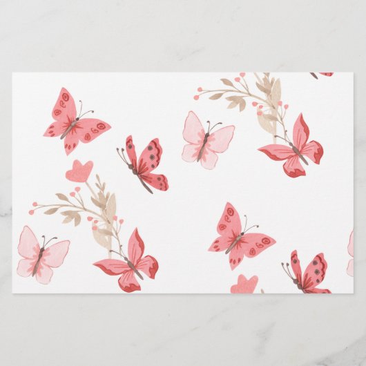 Baby Shower Word Scramble Game Pink Butterfly Flyer (Hinten)