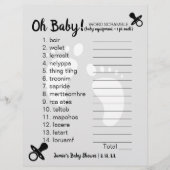Baby Shower Word Scramble Gray (Vorderseite)