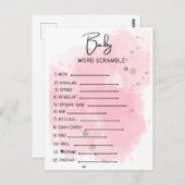 Baby Shower Word Scramble Postkarte (Vorne/Hinten)