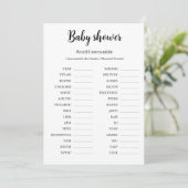 Baby Shower Word Unscramble Game, Printable  Einladung (Stehend Vorderseite)