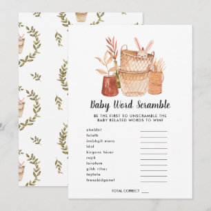 Baby-Shower-Wort-Scramble-Spielkarte Einladung