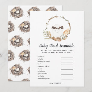 Baby-Shower-Wort-Scramble-Spielkarte Einladung