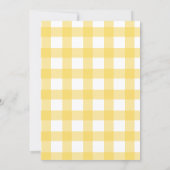 Baby Shower Yellow and White Plaid Teddy Bears Einladung (Rückseite)