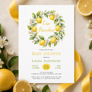 Baby Shower Zitronen Ciao Bambino Italienisches Th Einladung
