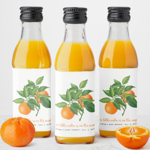 Baby-Shower-Zitrus Ein Kleiner Schatz Oranges Skri Alkoholflaschenetikett