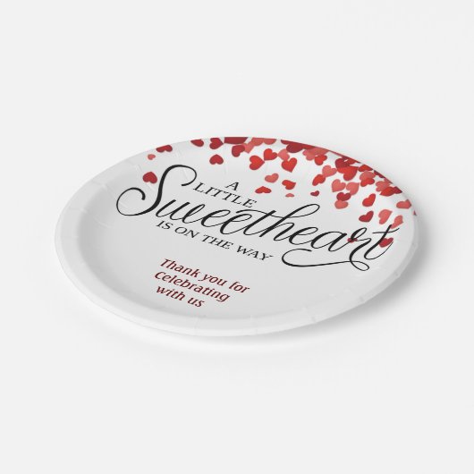 BABY SHOWERTableware||herzen|süßen Pappteller (Schrägansicht)