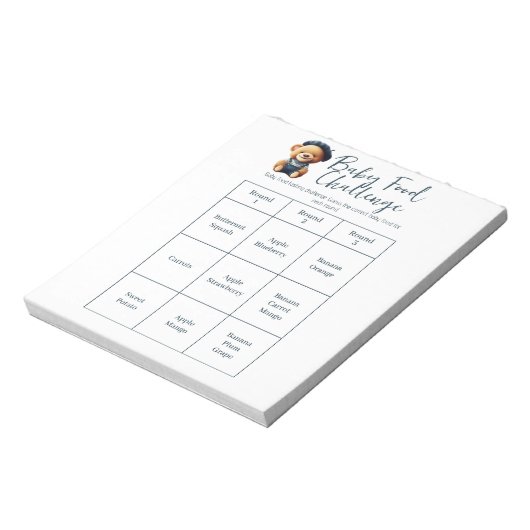 Baby Showfood Challenge Game Activity Notepad Notizblock (Rotiert)