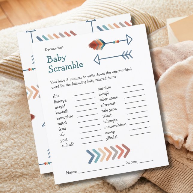 Baby Showgame Baby Scramble Boho Arrows (Von Creator hochgeladen)