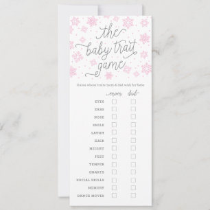 Baby Showgame Card Baby Trait Game Snowflake Einladung