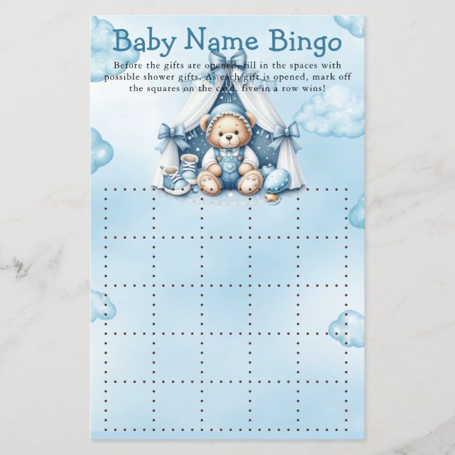 Baby Showgame Teddy Bear in Zent Bingo (Vorderseite)