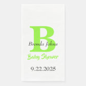 Baby Showgrüner Jungle Theme Monogram Name Serviette (Vorderseite)