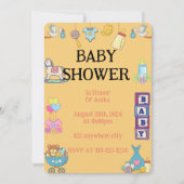 BABY SHOWING INVITATION, ORANGE INVITATION SAVE THE DATE (Vorderseite)