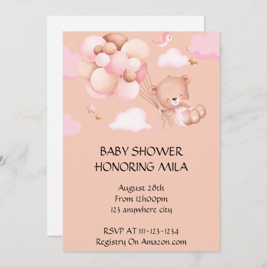 BABY SHOWING INVITATION SAVE THE DATE (Vorne/Hinten)