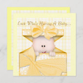 BABY SHOWING INVITATION YELLOW EINLADUNG (Vorne/Hinten)