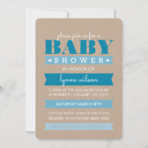 BABY SHOWITE INVITE Moderne rustikale Kraftkraft W