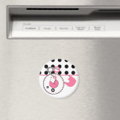 Baby Showmagnet - Polka Dot & Pink Diaper Button Magnet (In Situ (Geschirrspüler))