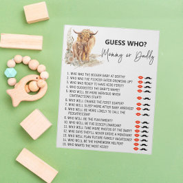 Baby Showman schätzt, wer Highland Kuh spielt Notizblock