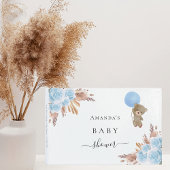 Baby Showpampas Gras blauer Teddybär Gästebuch