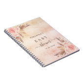 Baby Showpampas Gras Rose Gold Gästebuch Notizblock (Rechte Seite)
