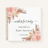 Baby Showpampas Rose wünscht Gästebuch Notizblock (Vorderseite)